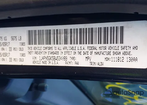 2011 Jeep Liberty Limited Edition z USA, uszkodzony, nr VIN 1J4PN5GK5BW534089